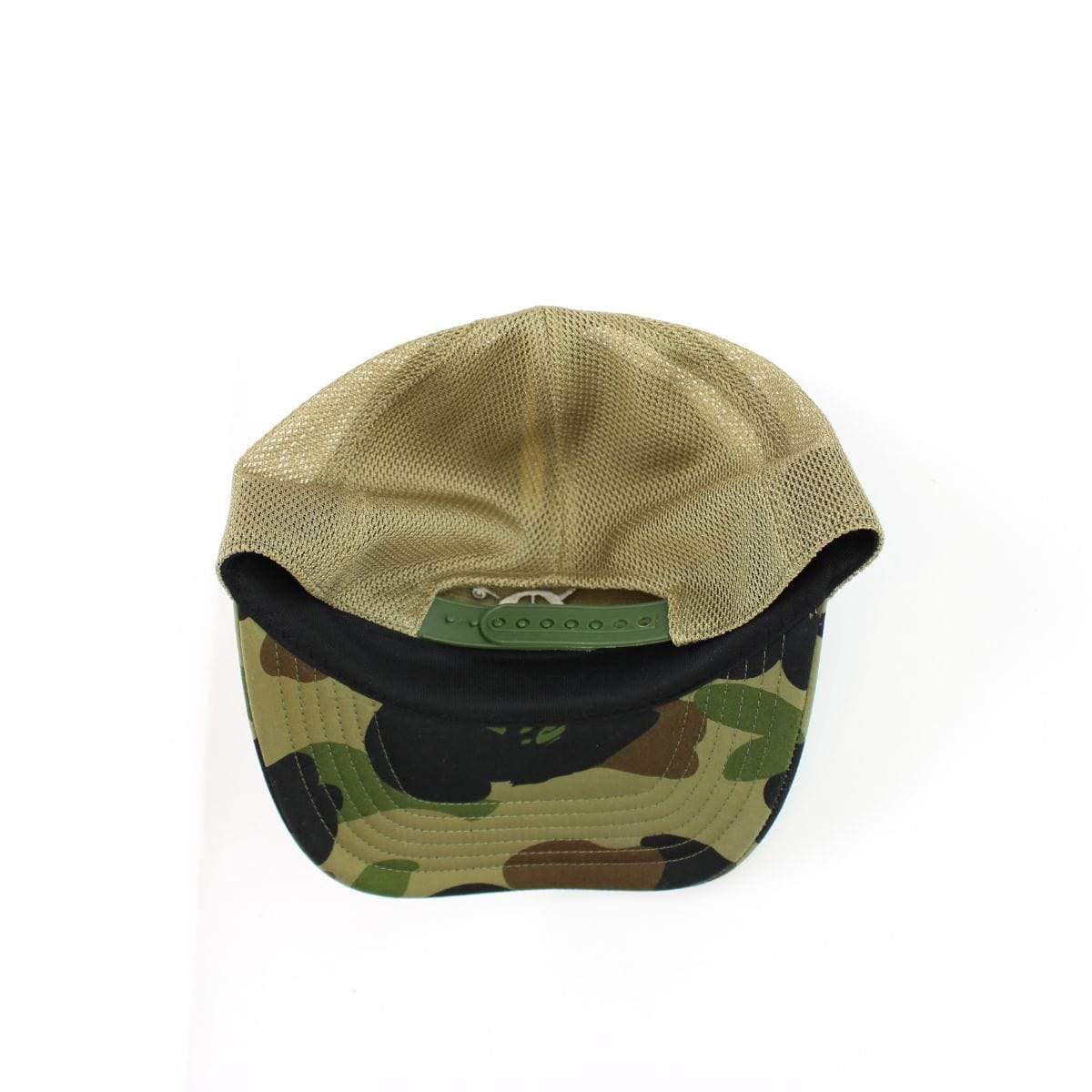 Bape x Stussy Skull 1st Green Camo Trucker Cap | SaruGeneral