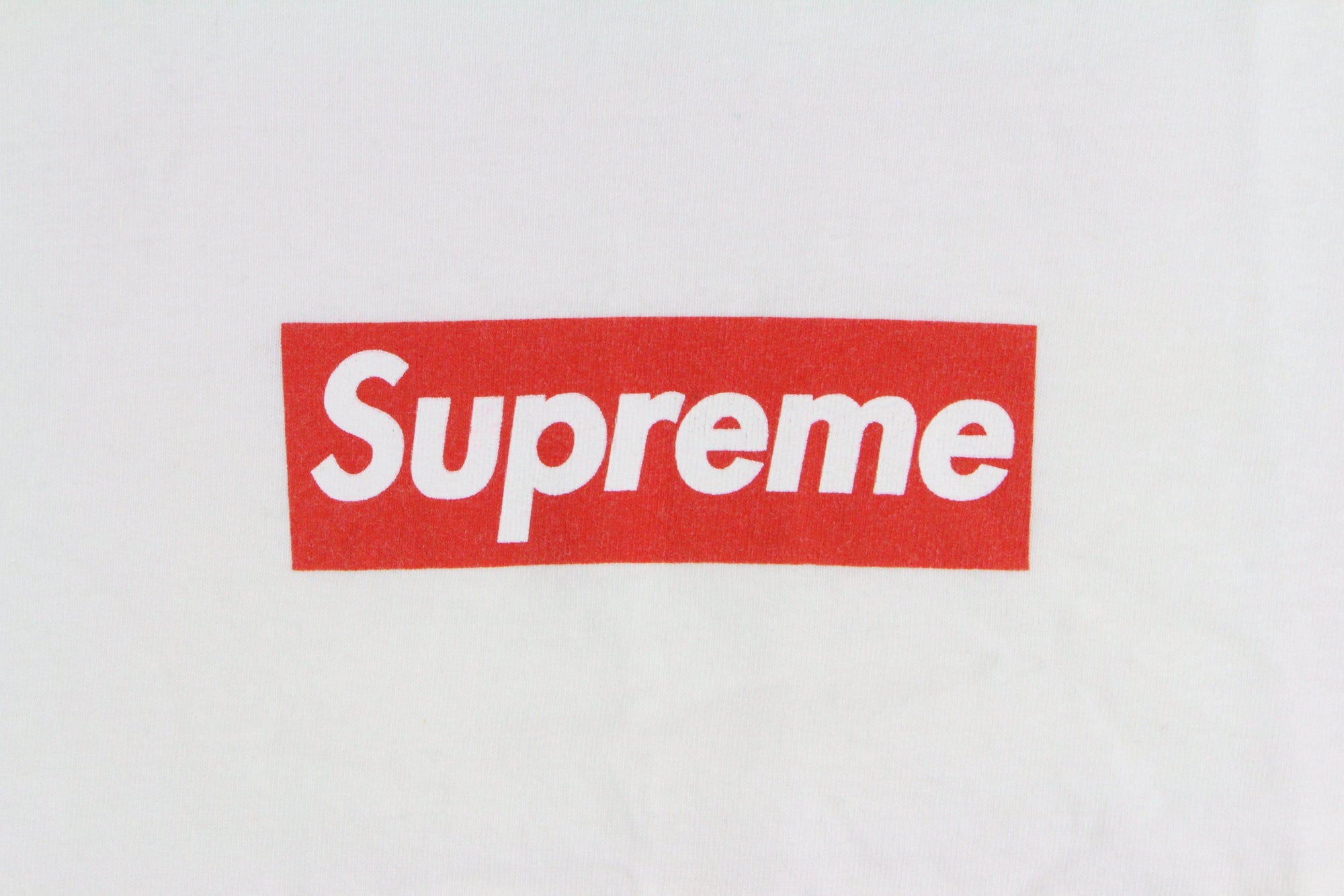 supreme red box logo white tee