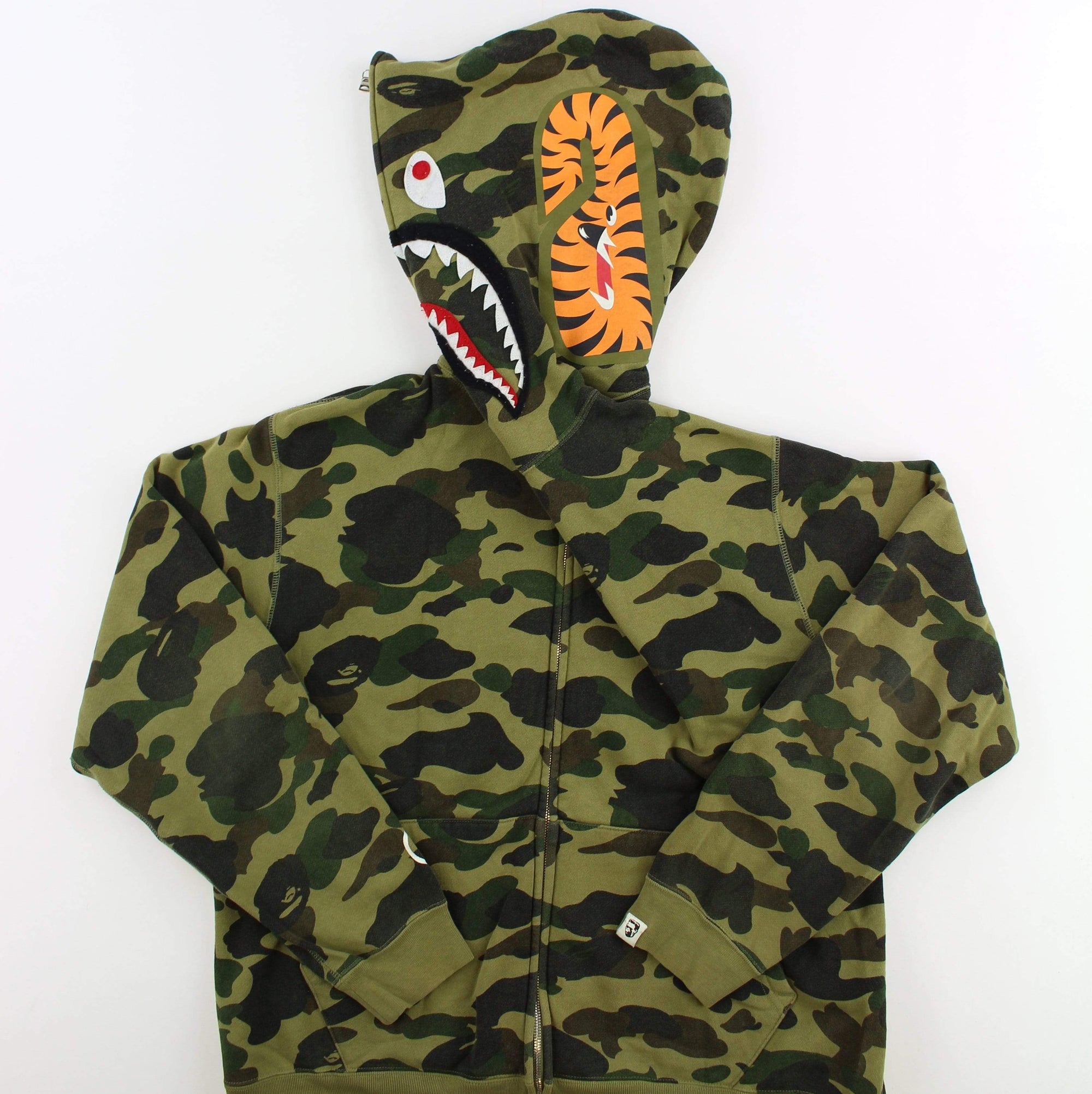 Bape 1st Green Camo Shark Hoodie | SARUUK