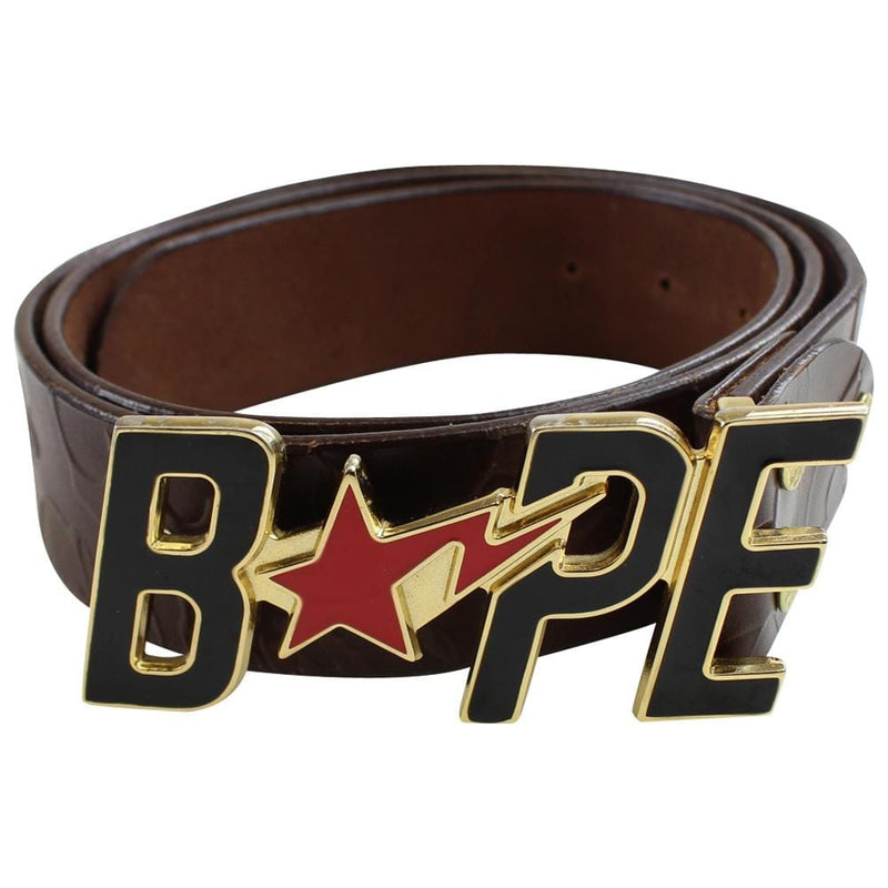 Bapesta Text Logo Leather Belt | SARUUK
