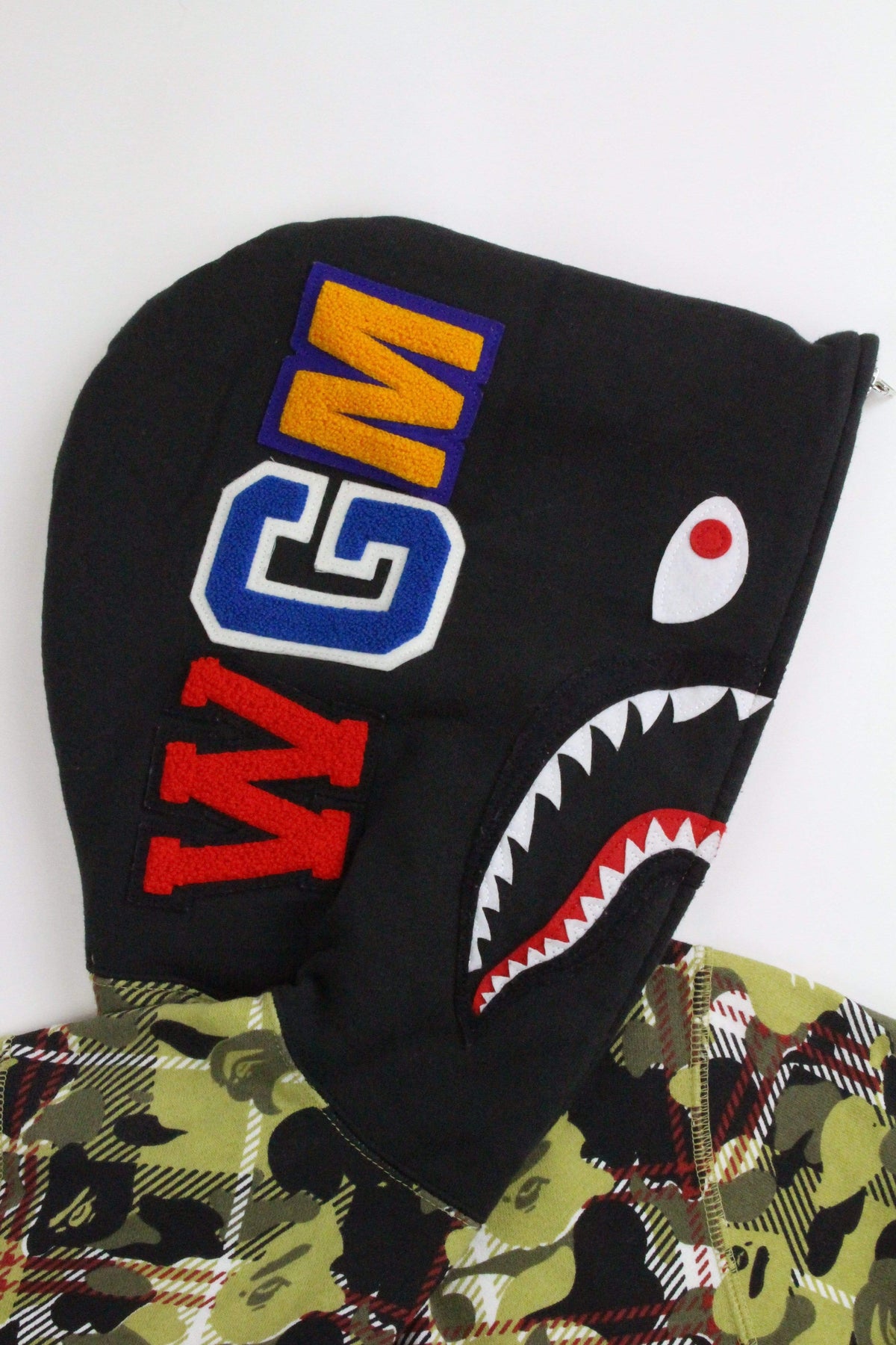 Bape Yellow Plaid Camo Shark Hoodie | SaruGeneral