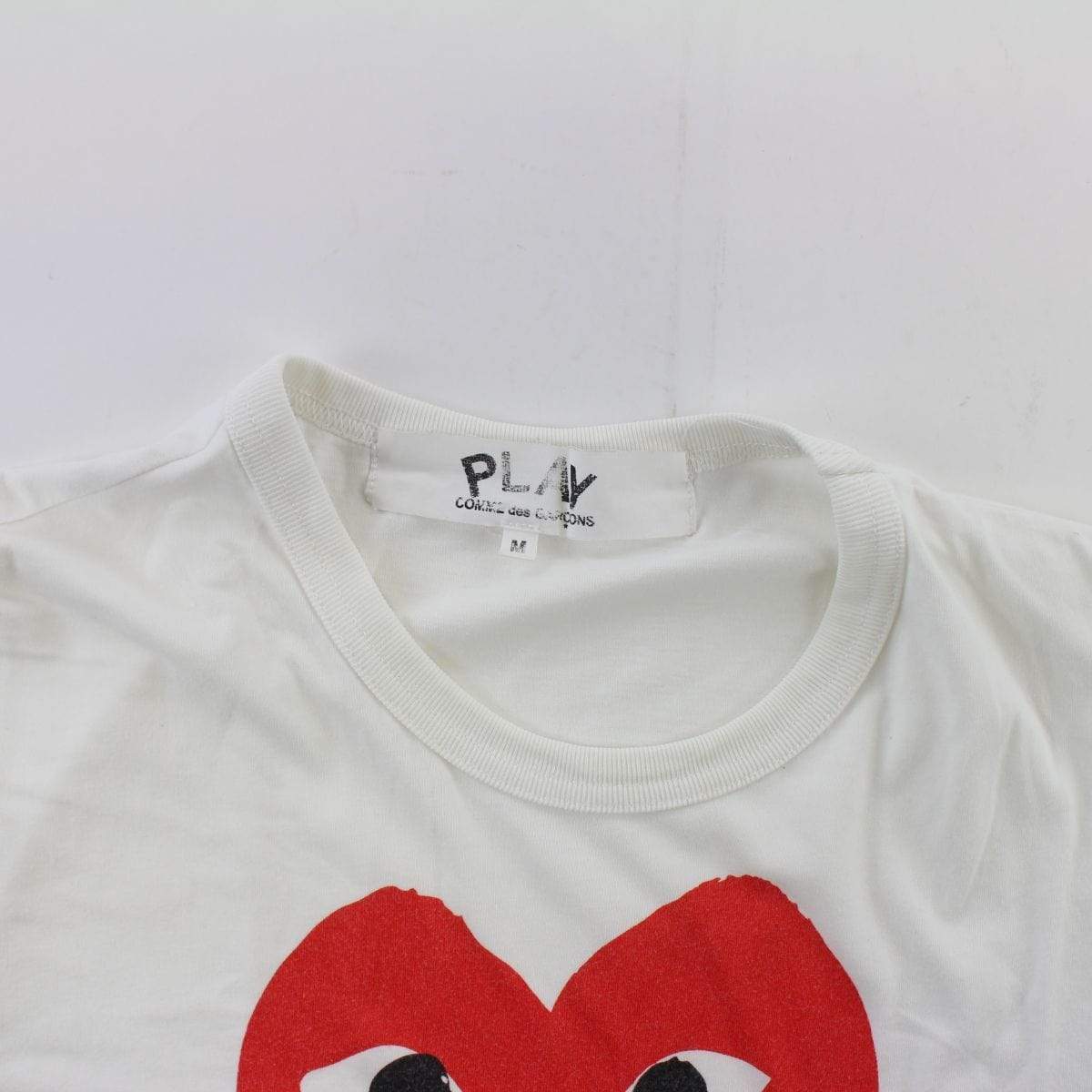 Bape x CDG Heart Text Tee White | SaruGeneral