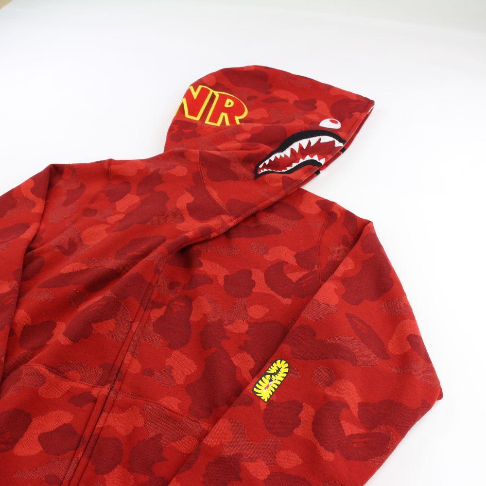 Bape Red Camo PONR Shark Hoodie Red | SARUGENERAL