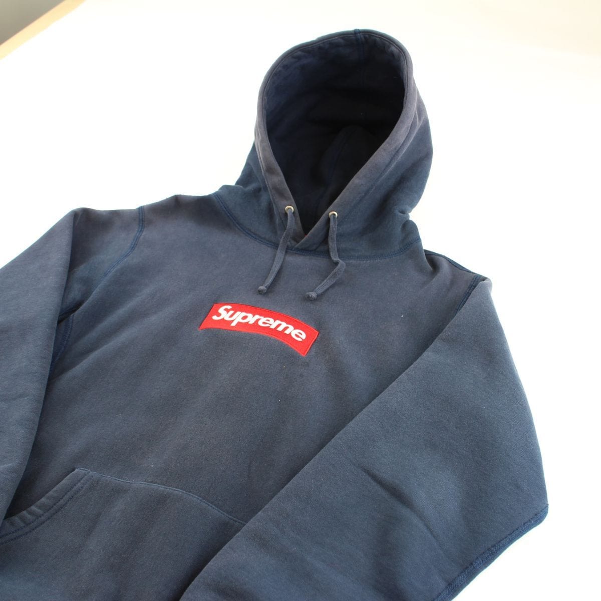 supreme red on grey box logo hoodie