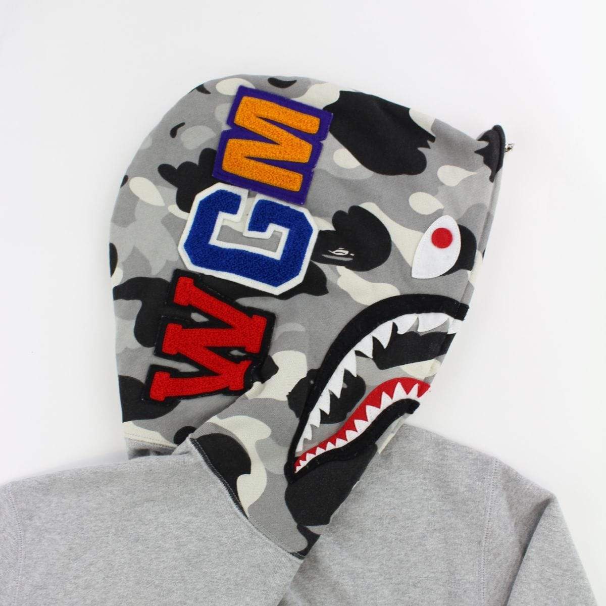 Bape Grey Camo Shark Full Zip Hoodie Grey | SaruGeneral