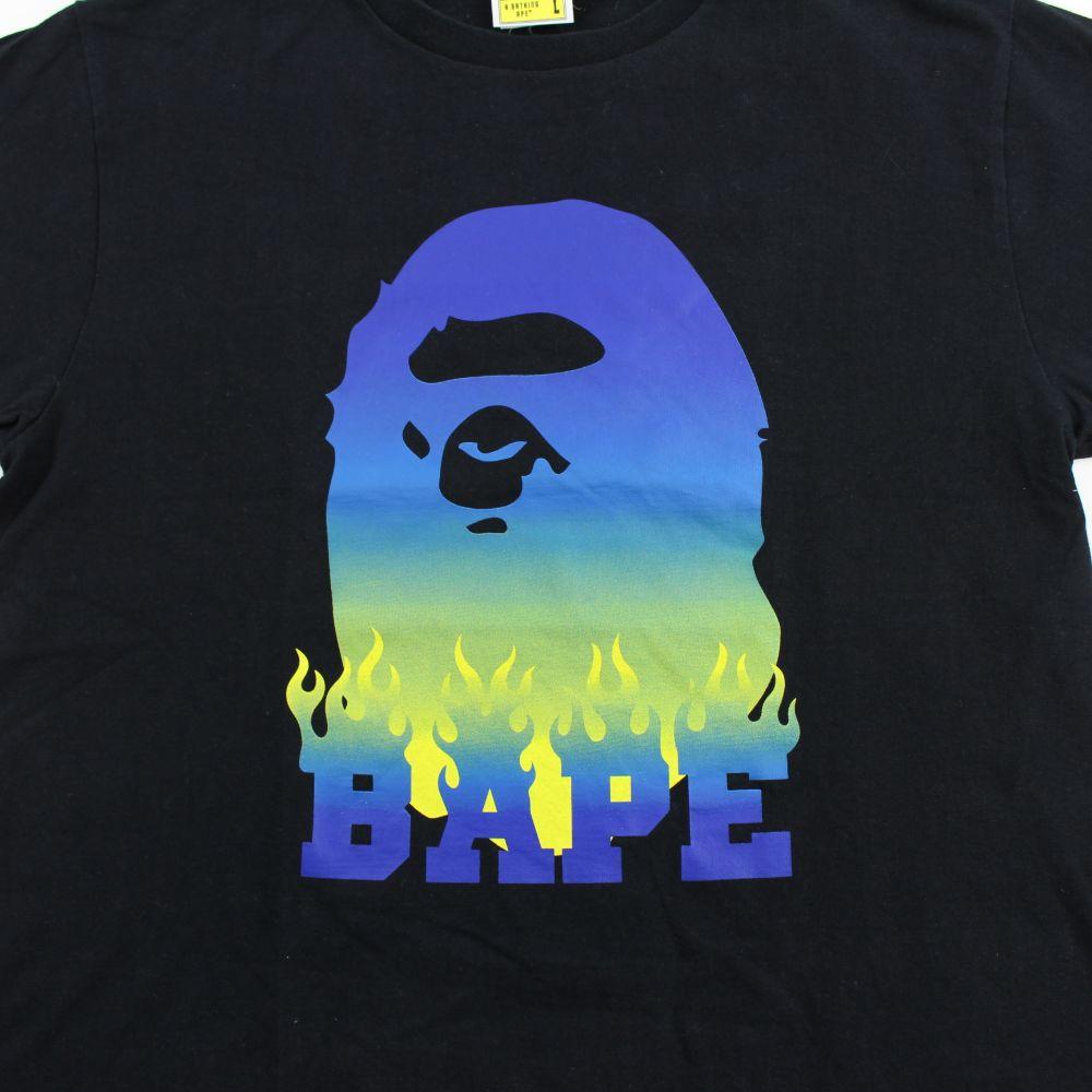 blue and yellow bape shirt