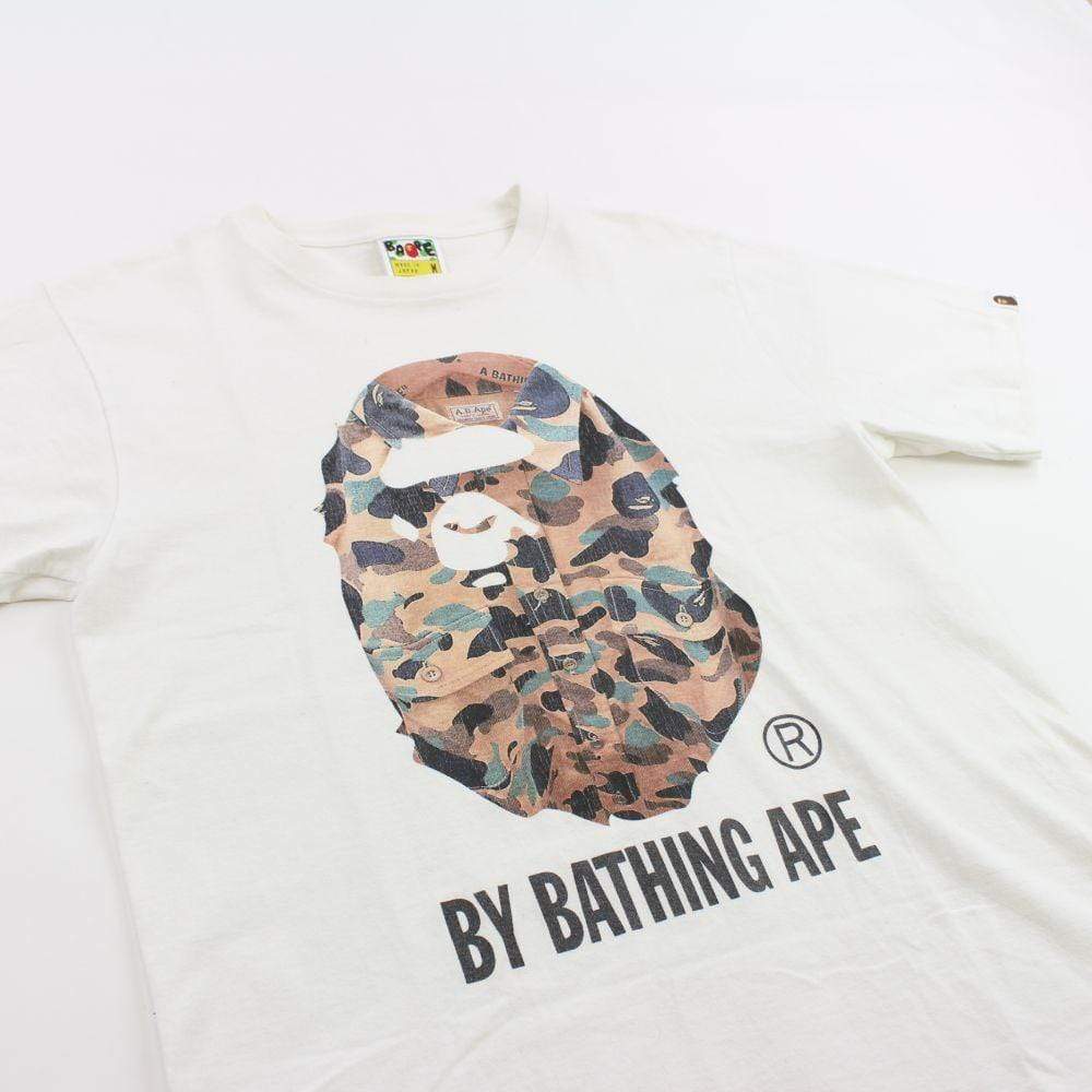 Bape 1st Yellow Shirt Big Ape Logo Tee White | SaruGeneral