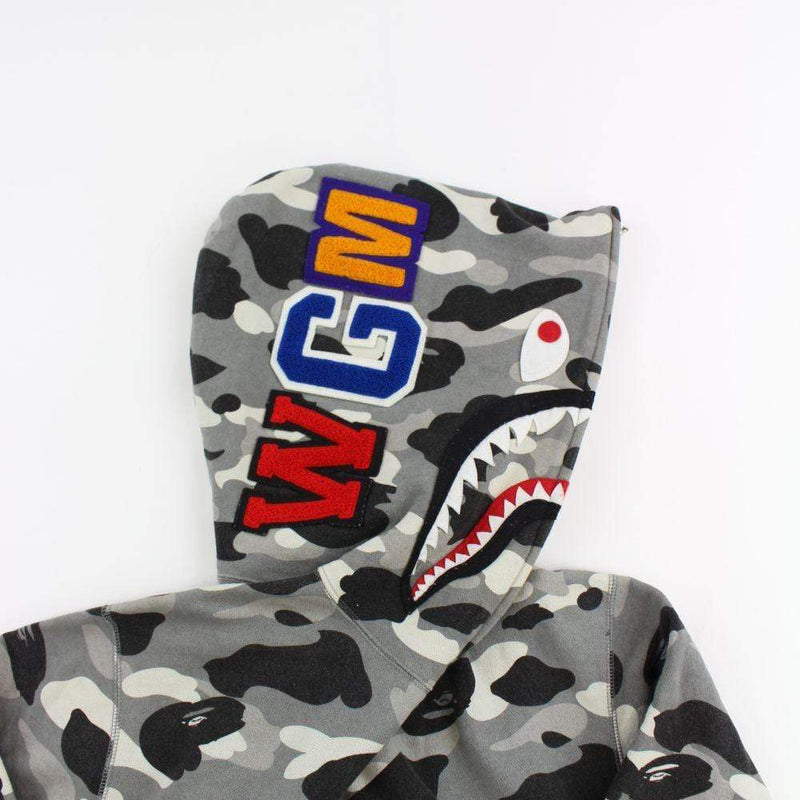 Bape Grey Camo Shark Hoodie | SARUUK