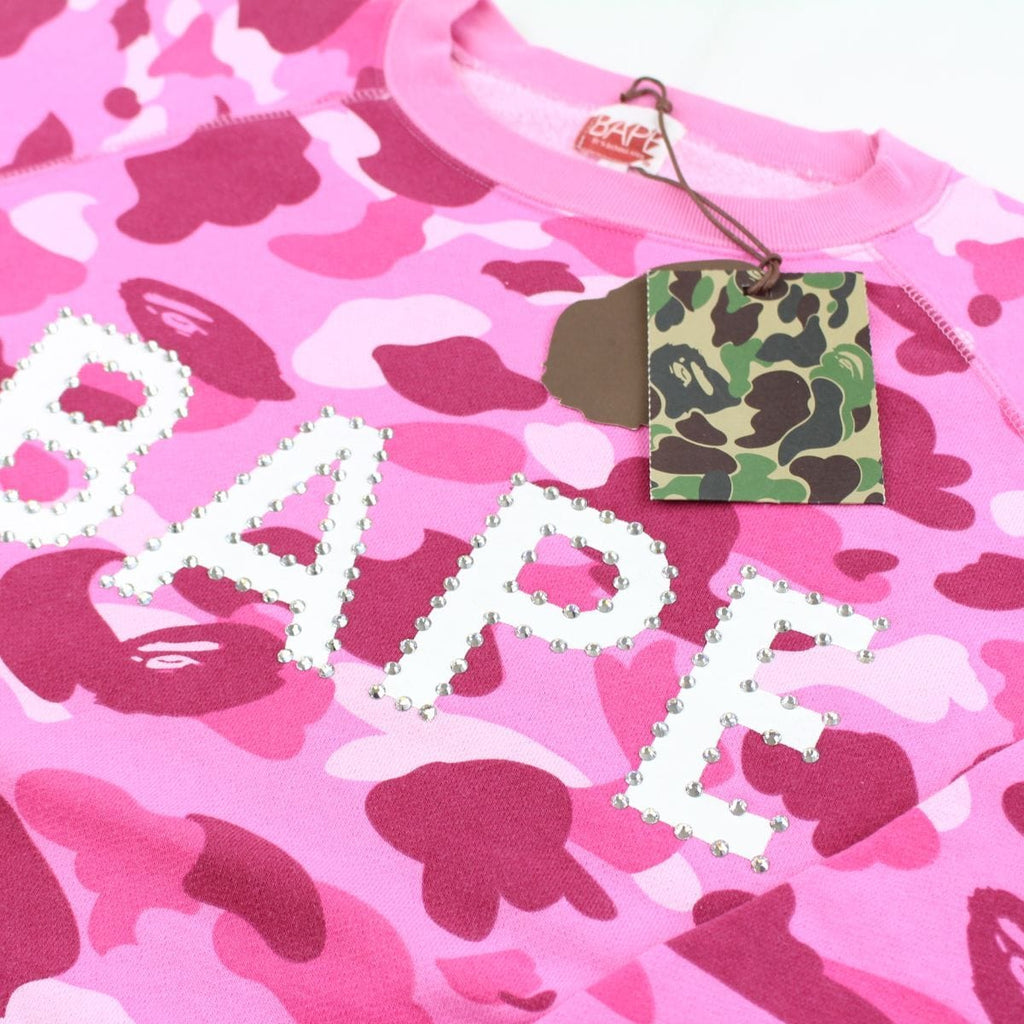 Bape pink camo swarovski crewneck 2005 | SARUGENERAL