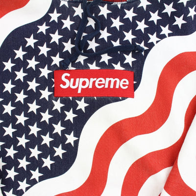 supreme box logo hoodie american flag