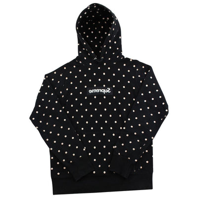 supreme black polka dot hoodie