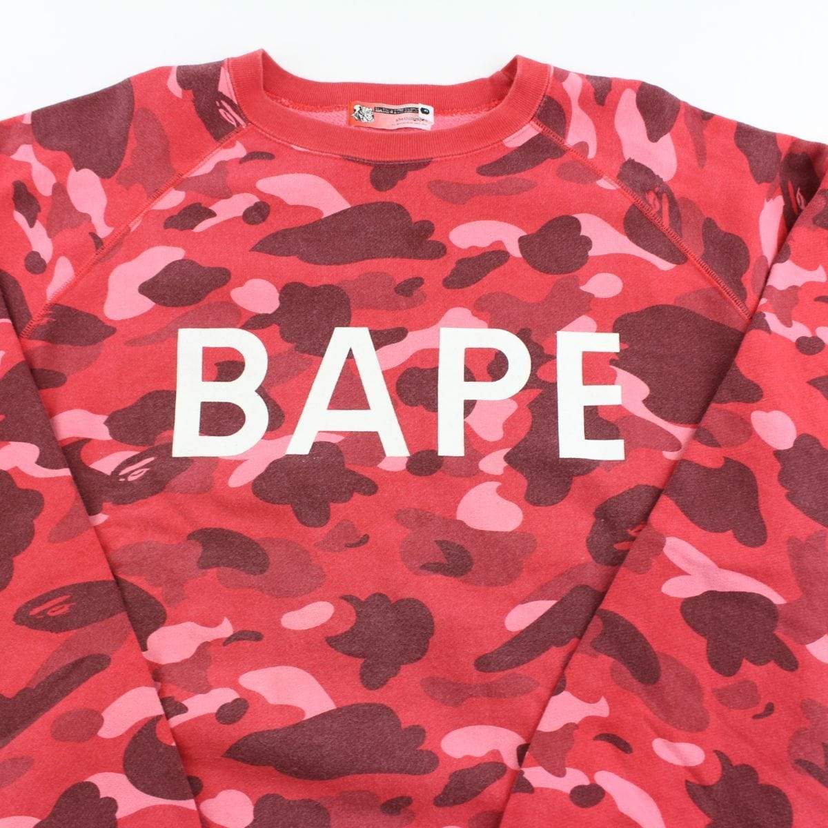 bape red camo crewneck