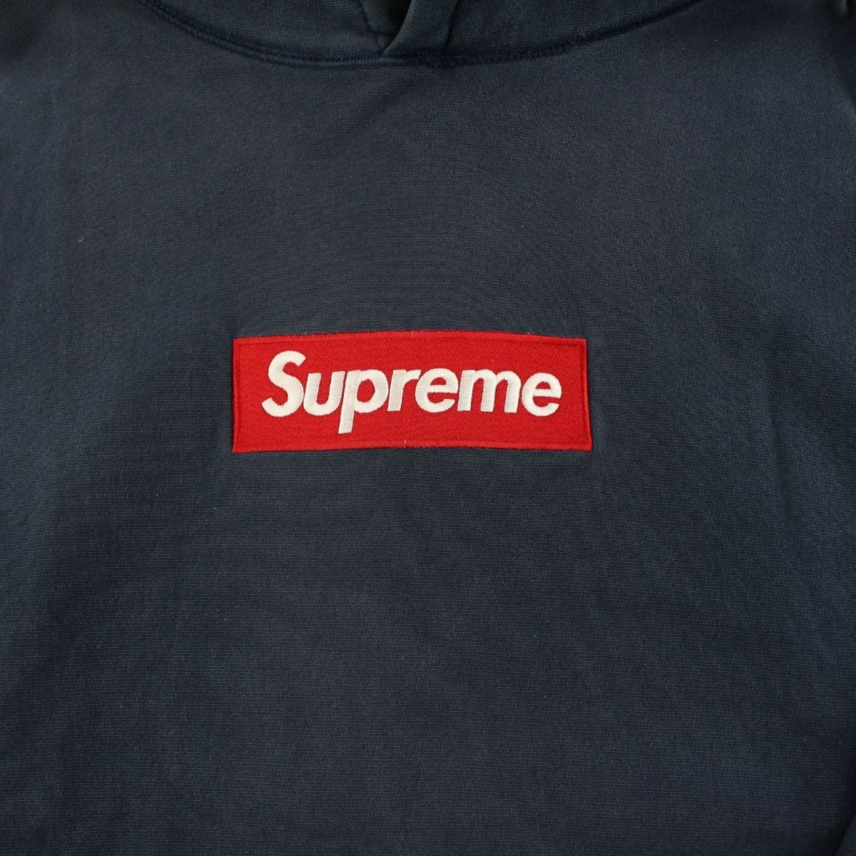 supreme red on grey box logo hoodie