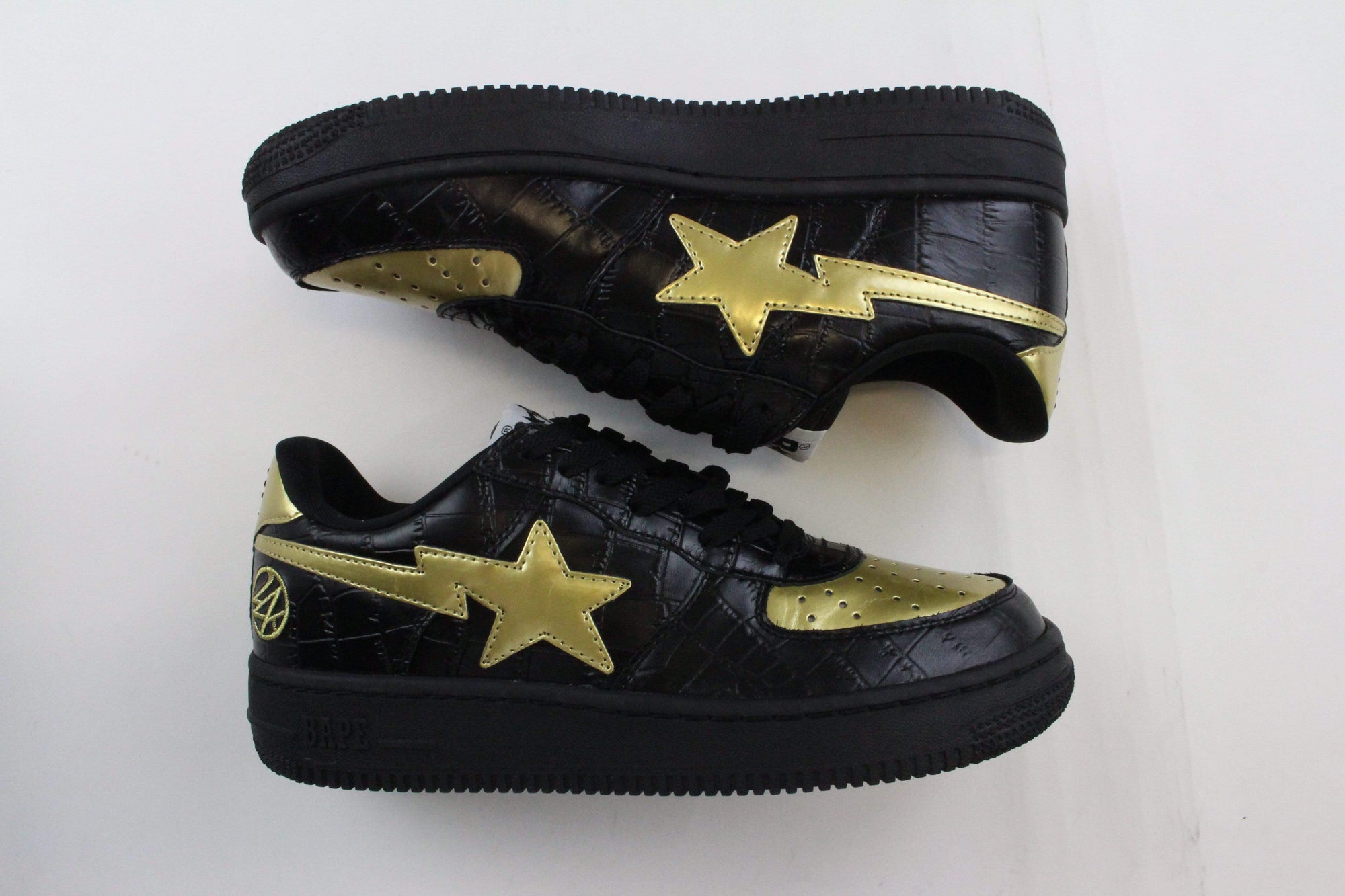 gold bape shoes