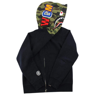 bape half camo half black hoodie