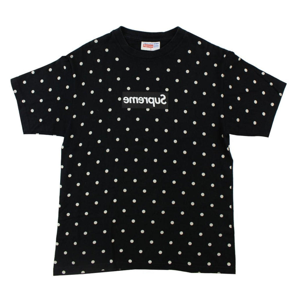 Supreme x CDG Polkadot Box Logo Tee Black | SaruGeneral