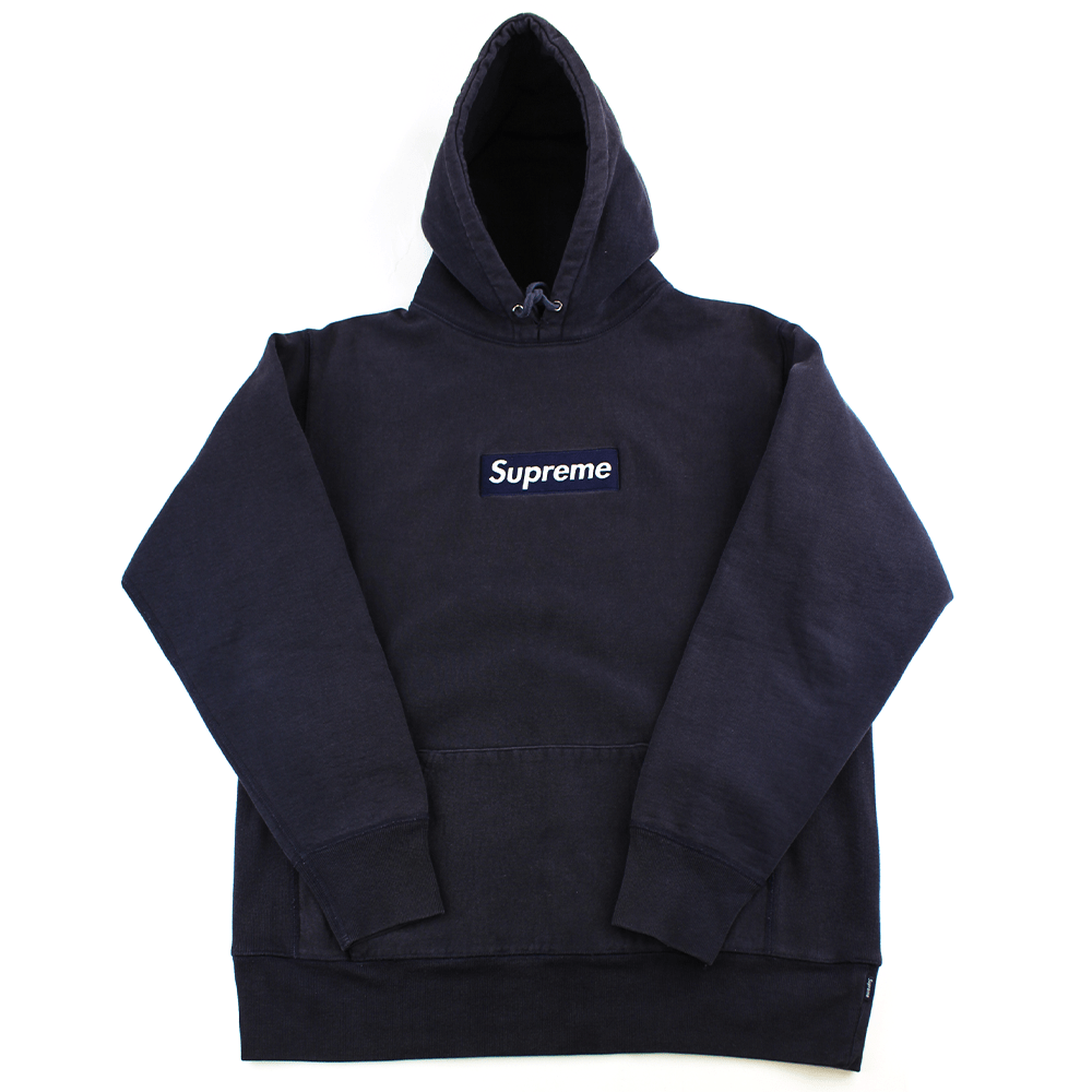 navy supreme box logo hoodie