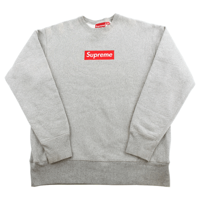 supreme grey red box logo