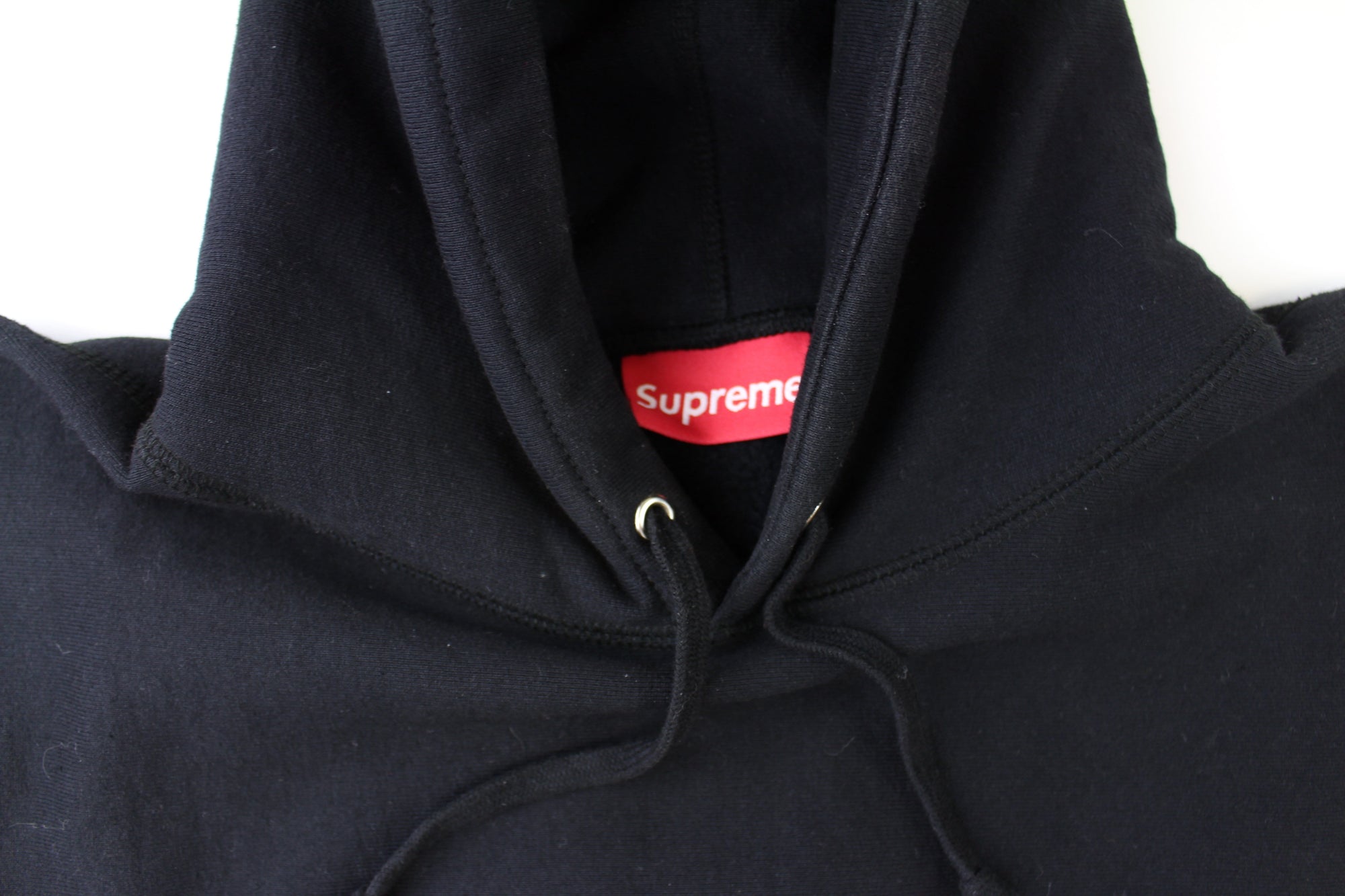 supreme black on black box logo hoodie