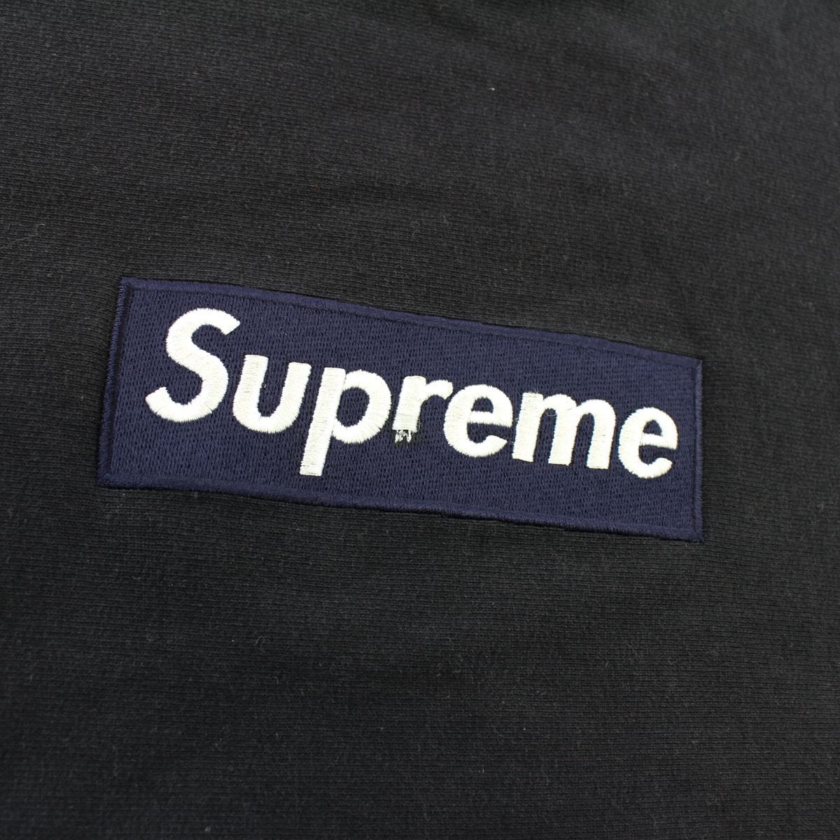 navy box logo crewneck