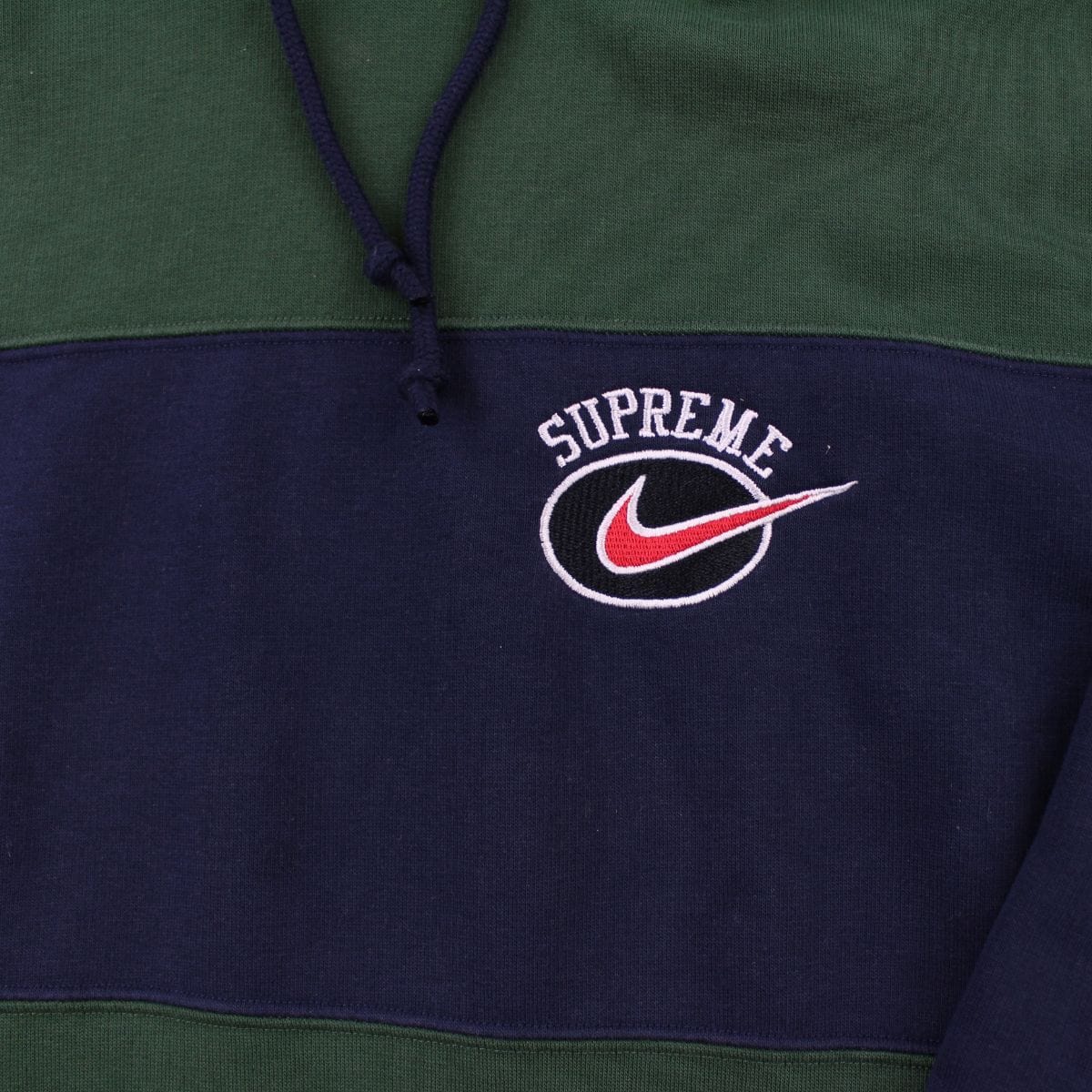 supreme nike stripe hooded sweatshirt