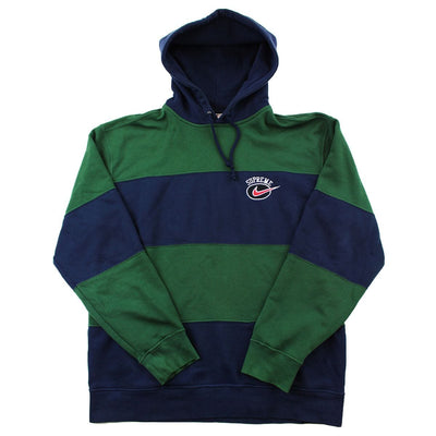 supreme nike stripe hooded sweatshirt