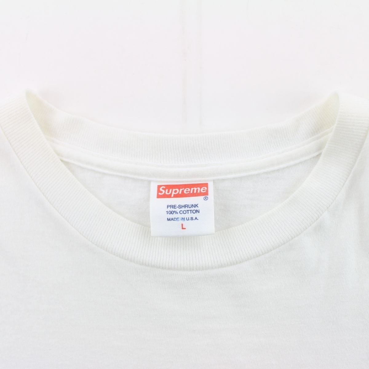 supreme red on white box logo tee