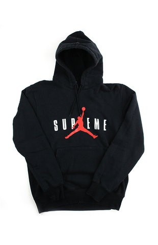 Supreme x Jordan Logo Hoodie Black – SaruGeneral