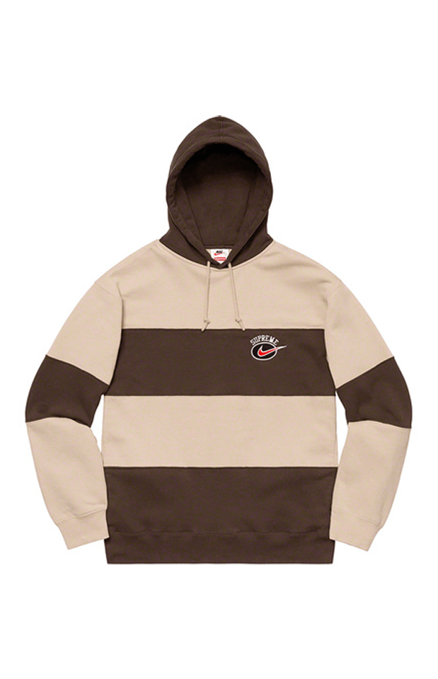 supreme x nike striped hoodie