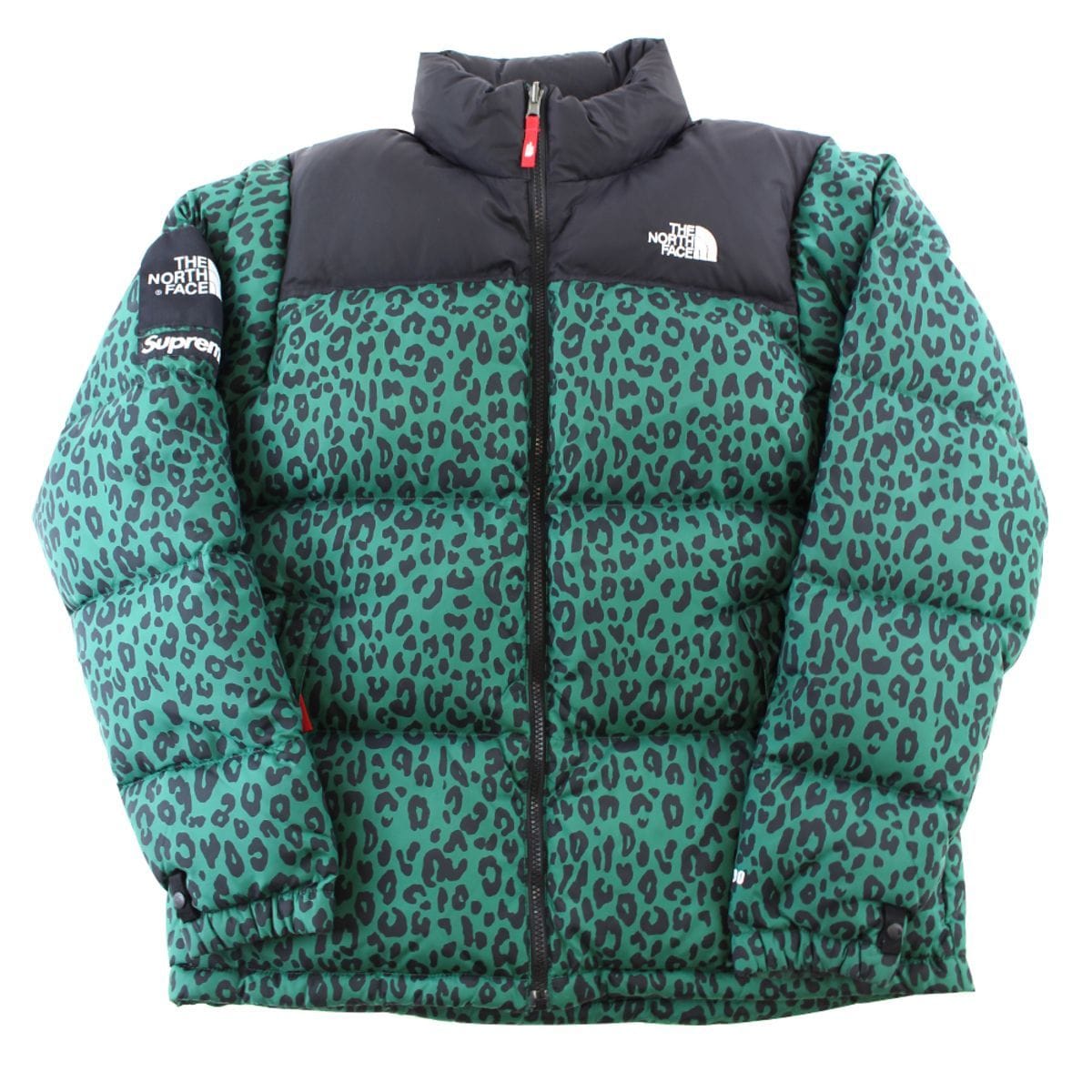 supreme north face leopard green