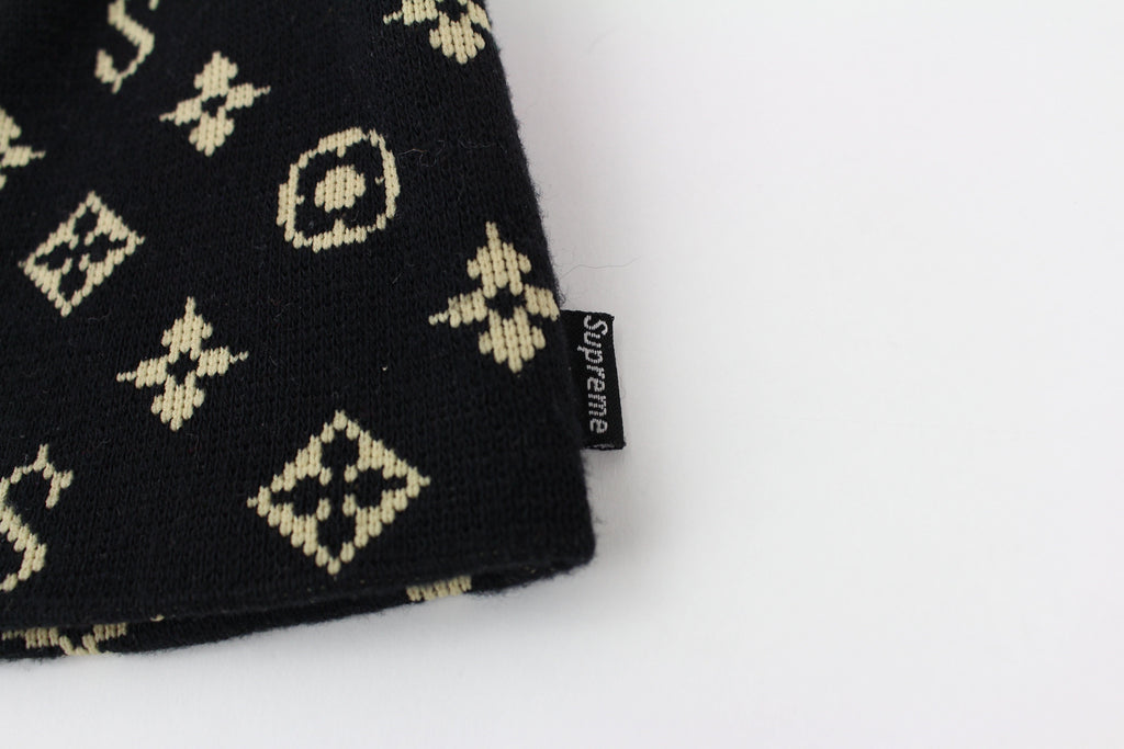 supreme x louis vuitton monogram beanie black | SaruGeneral