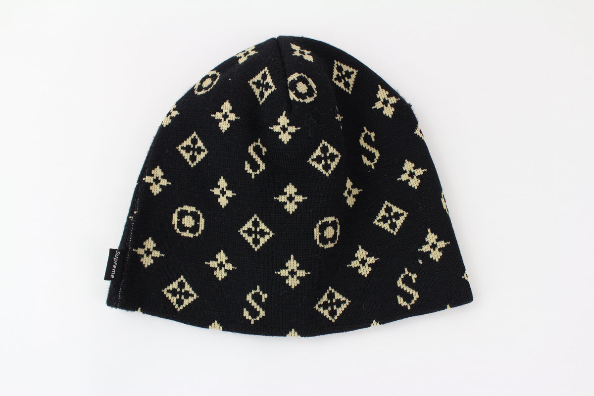 supreme x louis vuitton monogram beanie black | SaruGeneral