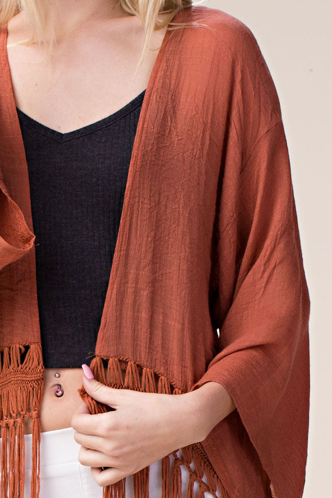 Shop Latest trending Gypsy Fringe Cardigan - The Buttons