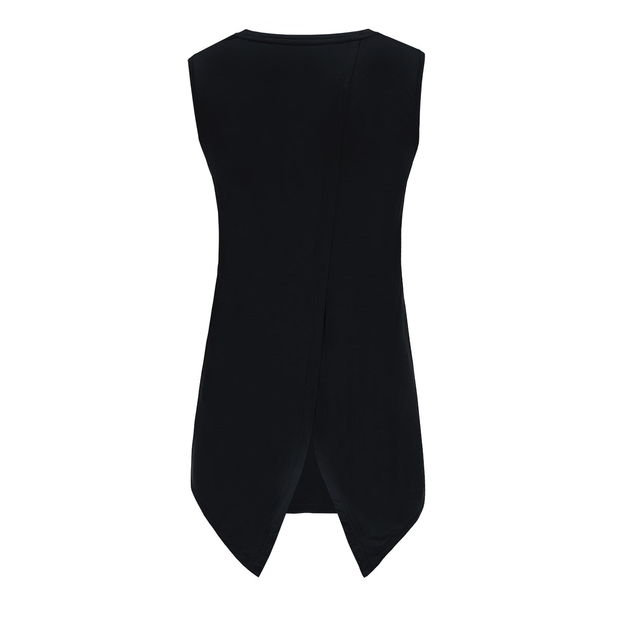 Women sleeveless wrap top black O-1811-2 – RE-BORN SPORTS