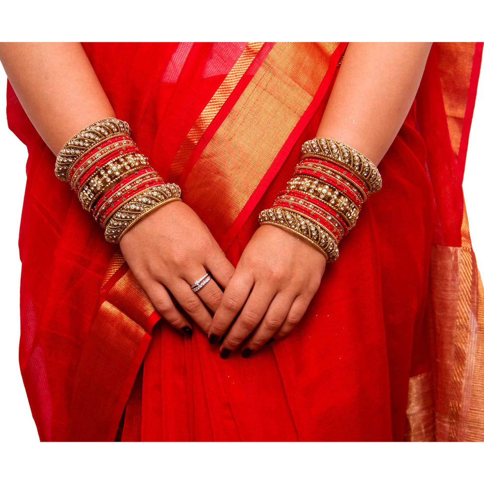 Set of 2 Traditional Colored Silk Thread Bangle Set – BANGLES BY ...