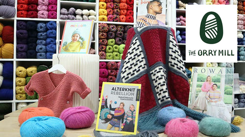 Image of yarn and products sold at the Orry Mil knitting shop