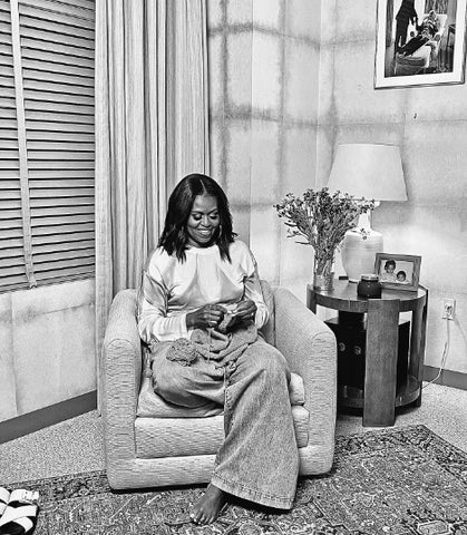 Michelle Obama Knitting