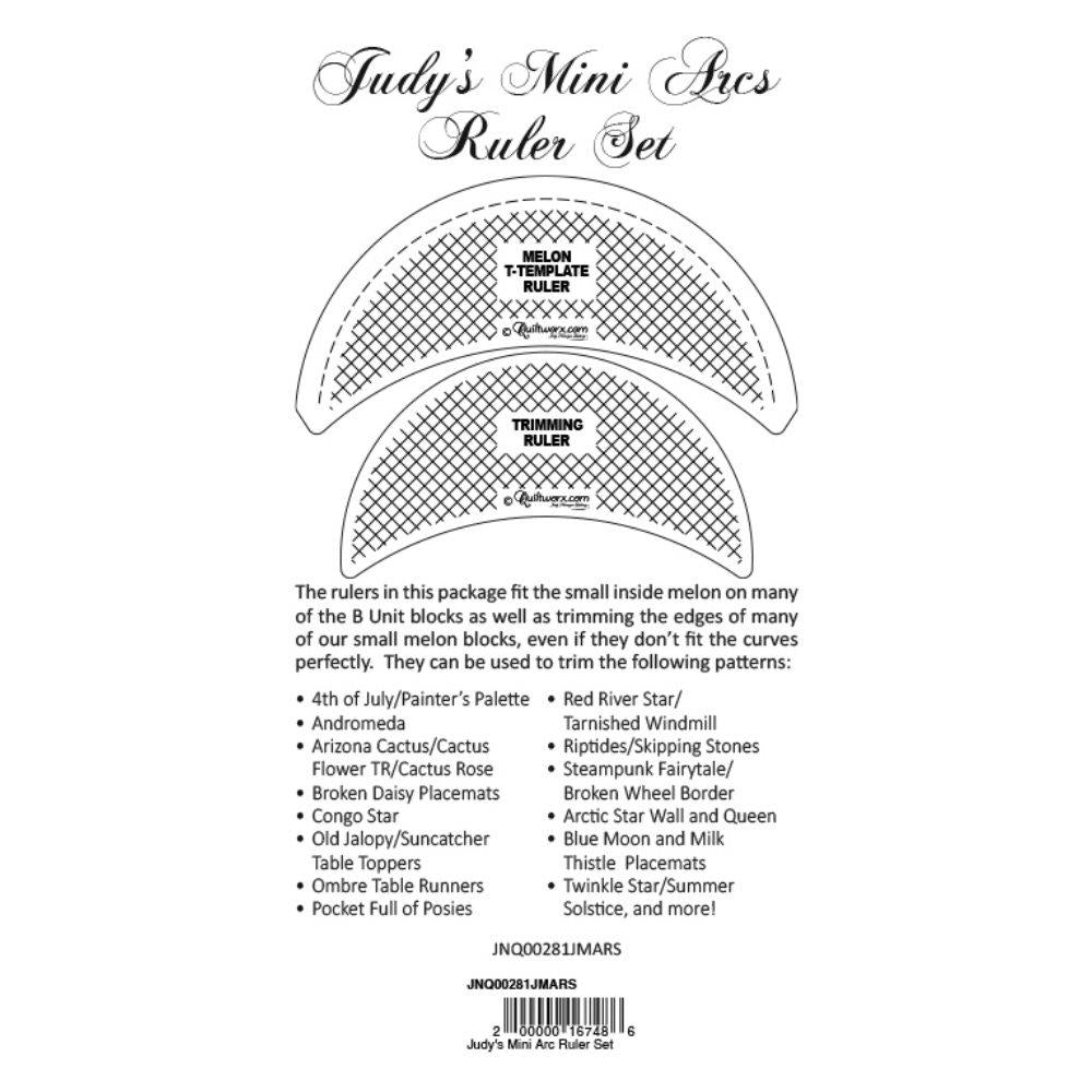 Quiltworx - Judy's Mini Arcs Ruler Set