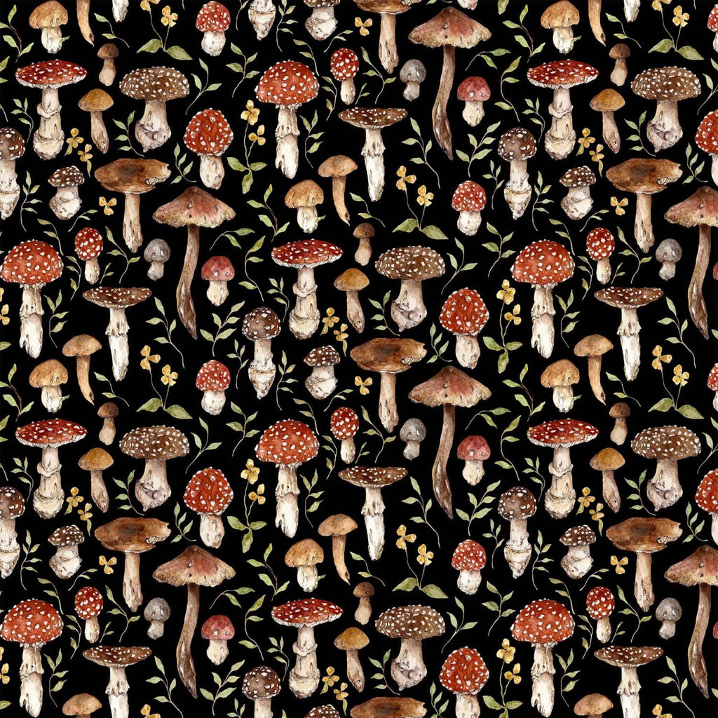 Figo - Heavenly Hedgerow - Mushrooms Black Multi