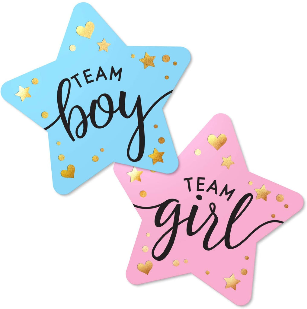 Choisissez un autocollant Team Boy Team Girl, Navy and Blush