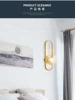 QUKAU Nordic minimalist glass aisle 40x15CM wall lamp sconce light luxury balcony corridor porch bedroom wall lamp