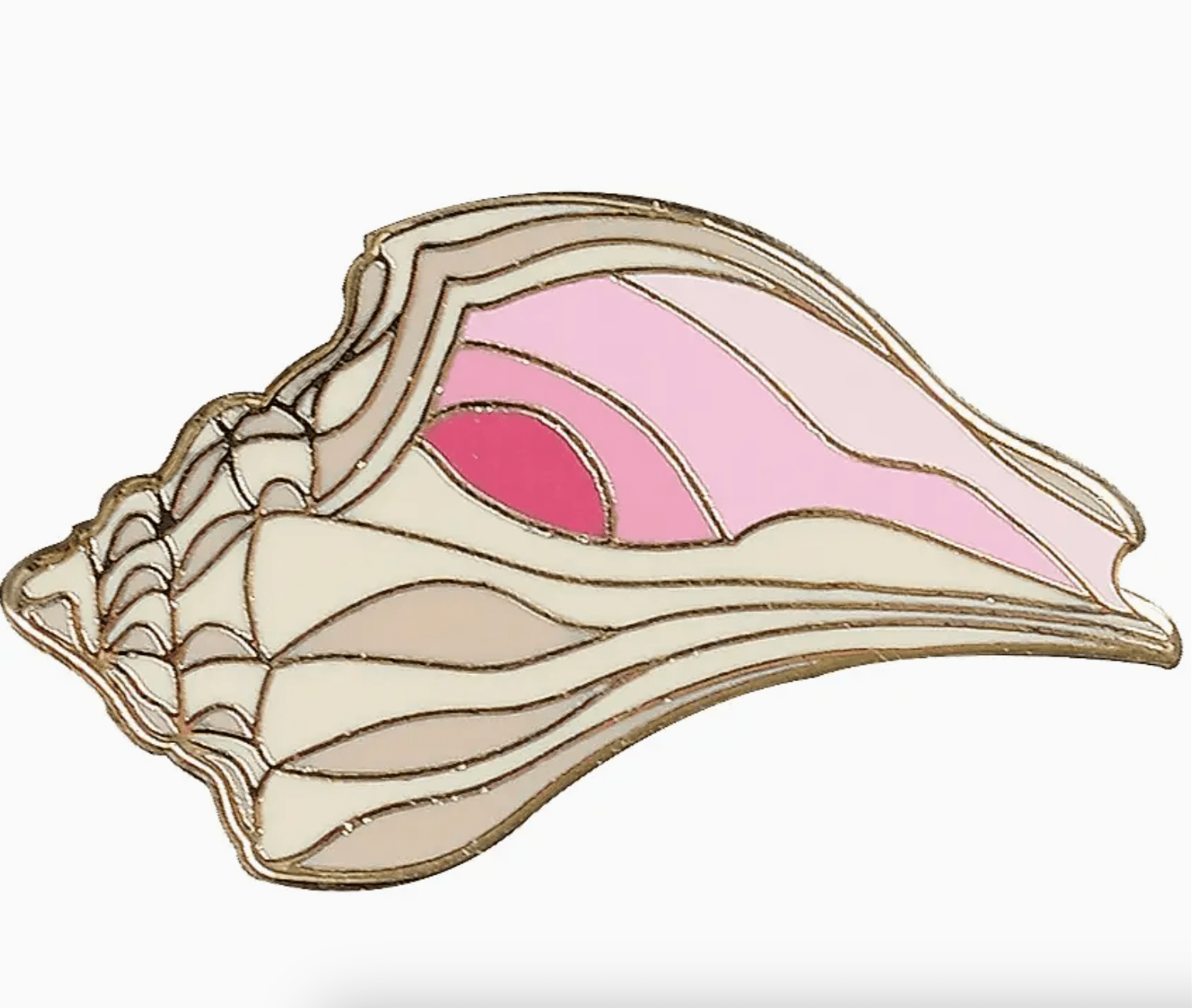 Seashell Enamel Pin - Cute Conch Shell Pin for Gymnastics Bags & More!