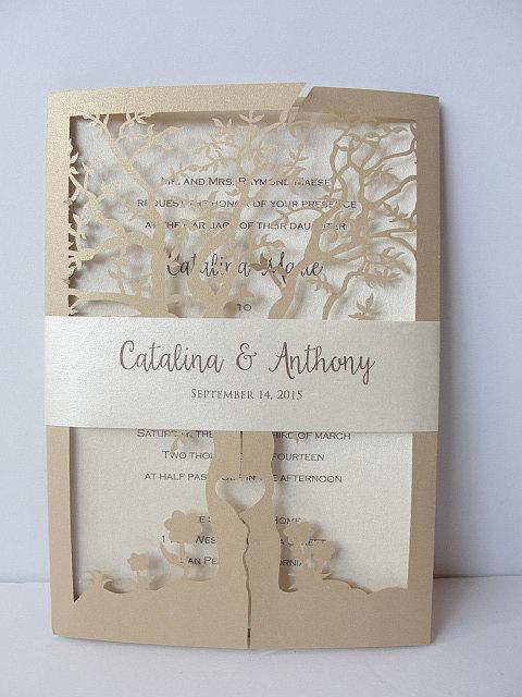 Laser Cut Wedding Invitations By Lavender Paperie