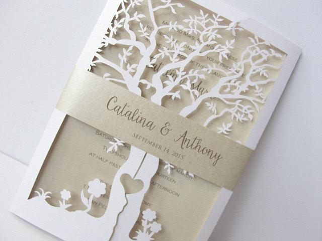 Laser Cut Wedding Invitations By Lavender Paperie