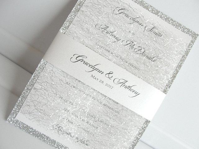 silver wedding invitations