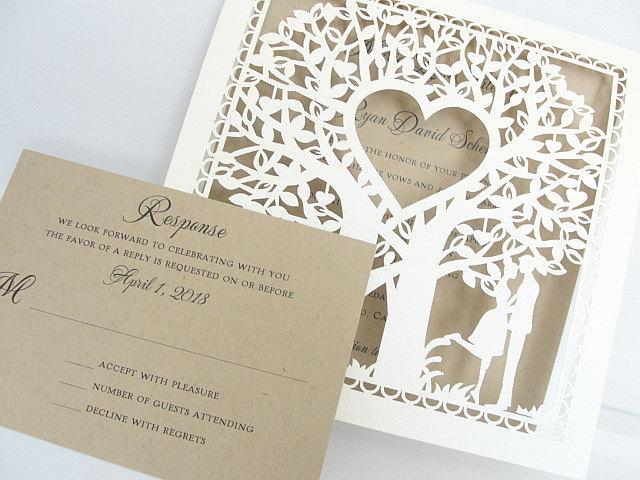 Laser Cut Wedding Invitations By Lavender Paperie