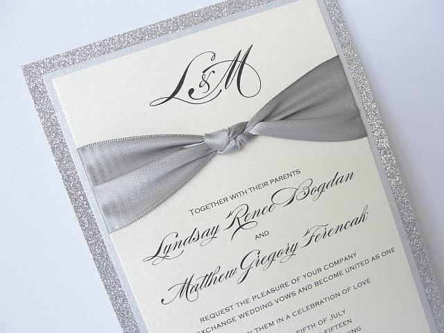 silver wedding invitations