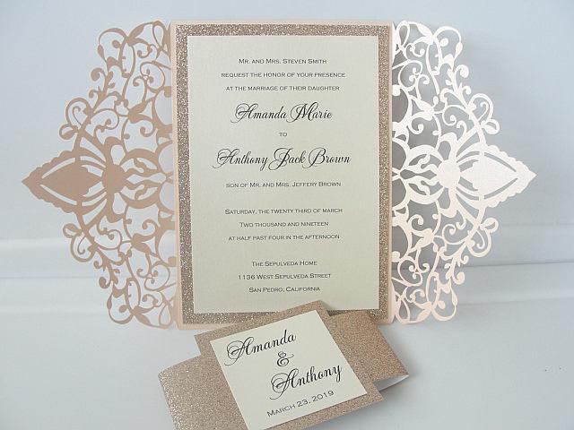 Laser Cut Wedding Invitations By Lavender Paperie