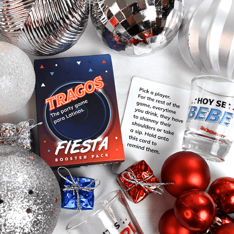 holiday season, gifts for family, gifts for friends, tragos party drinking game, latino tabletop game, friendsgiving, thanksgiving gifts, new year's party