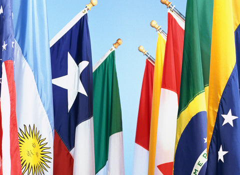 latin american flags hanging